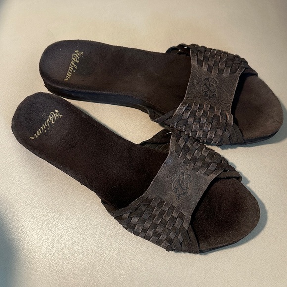 Cobian Shoes - Cobian Dark Brown Leather Woven Sandals